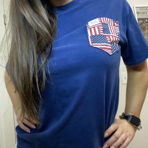 Fraternity Collection American Flag Pocket Tee